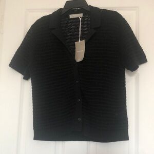 Crochet knit polo